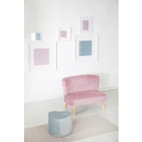 Roba Mini Fauteuil Enfant Lil Sofa Velours Rose - Siège Confortable Scandinave Dès 18 Mois