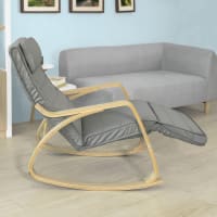 Fauteuil à bascule rectangulaire en rotin de bois de frêne tissé tradi