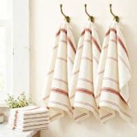 Lot De 4 Torchons De Cuisine Absorbants Encasa - 70x45 Cm, Coton éponge, Réutilisables (Rouge