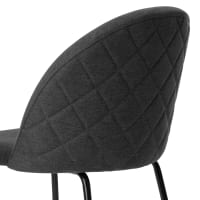 Silla de comedor tapizada en gris oscuro con patas negras.-Ampel cropped-2
