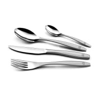 Set di posate in acciaio nero per 6 persone NERO 24 pz