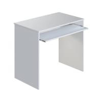 Scrivania Regolabile In Altezza 80x40 Cm Con Ruote - Tavolo Computer Portatile Da 74,5 A 95,5 Cm, Mobile Con 2 Ripiani, Bianco