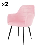 Set Di 2 Poltrone HOME DECO FACTORY - Multicolore Patchwork Con Gambe In Legno - Scandivave - Giallo (59x64,5x85 Cm)