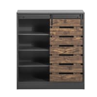 Cassettiera 5 Cassetti HOMCOM In Tessuto Pieghevole - Stile Industriale Effetto Legno Per Camera Da Letto E Soggiorno