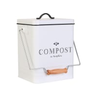 Poubelle à Compost Accrochable Homéa 5L - Plastique Anthracite - 18x14x24 Cm Recyclage écologique Déchets
