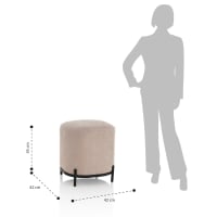 FRANKYSTAR LIPSIA VELVET – Pouf Ovale In Velluto A Coste, Sgabello Design E Poggiapiedi, Struttura In Acciaio Nero