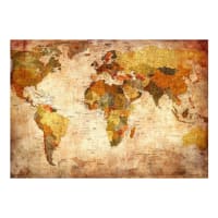Tableau Déco Ancienne Carte Du Monde Avec Effet Lumineux Luminescent