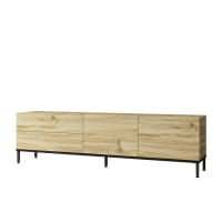 Dmora Mobile Porta TV Lucas – Credenza 100% Made In Italy, Bianco Lucido, Cm 244x44x46!