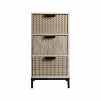 GLJTUO Comodino Moderno in Legno Stretto da 25 Cm, Mini Comodino con Cassetto E 2 Ripiani Aperti per Camera da Letto, Mobili da Soggiorno (Grigio 25 * 30 * 66Cm