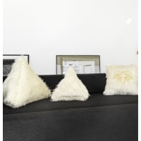 LANANAS – 2 Federe Per Cuscini Quadrati In Finta Pelliccia – Bianco Perla – 45x45 Cm – Morbide Per Divano