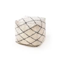 Pouf Rond Wimarsbon En Corde De Papier Marron – 35x40 Cm, Cadre Bois Massif, Fait Main
