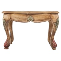 Sgabello Basso Badia, Legno, Marrone, 30x30x45 cm