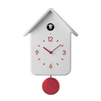 Bulevisiter - Horloge Murale à Coucou Design Nichoir écureuil Blanc - Carillon Doux Et Charme Nature Pour Votre Intérieur