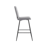 Sweetcrispy Set 4 Sgabelli Da Bar In PU Grigio | Altezza Bancone Con Poggiapiedi