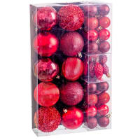 24 Boules De Noël Rouges - Mates, Brillantes Et à Paillettes - Diamètre 3 Cm - Décorations Sapin Et Intérieur