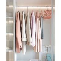 Lot De 20 Cintres En Velours Rose à Cœur 42 Cm - Anti-dérapants Et Slim Pour Vêtements