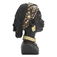 Grande Statue Visage De Femme XXL – Résine Noire Bronze, 120 Cm, Déco Intérieure/extérieure