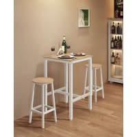 LEKE GO Mesa Plegable De Bambú 49x37x65 Cm - Auxiliar, Nórdica Y Portátil, Ideal Para Espacios Reducidos, Salón O Dormitorio, Marrón Natural