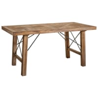 Mesa salon de madera y metal marrón 160x80x77.5