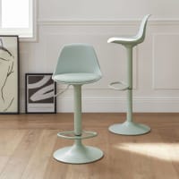 Set 2 sgabelli da bar con schienale altezza regolabile grigio
