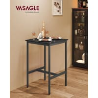Table Carrée Industrielle Bois & Métal 60x60x75 Cm – Style Rétro Bar, Cuisine, Charge 120 Kg