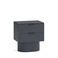 Table De Chevet Moderne Noir Laqué Et Acier Dezina