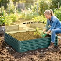 2 Prolunghe Da 50 Cm Per Letto Rialzato Da Giardino In Acciaio Zincato - Harbour Housewares