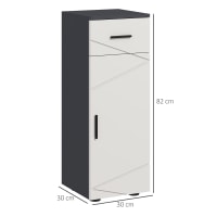 Armadietto 2 ante e 1 cassetto 63x95 cm in legno rovere