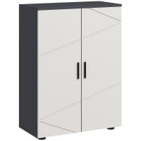 Kleankin Mobiletto Bagno In Truciolato Con Cassetto E Armadietto A 2 Livelli Regolabili 30x30x82 Cm Grigio 91148089 - Foto 8