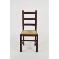 Set 4 sedie struttura in faggio color noce chiaro e seduta paglia ...