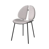 Silla en tela gris y madera negra-Coccinelle