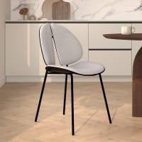 Silla en tela gris y madera negra-Coccinelle cropped-1