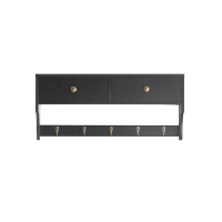 HAKU Möbel Appendiabiti Da Parete Moderno - 8 Ganci Acciaio Inox, 65x100x9 Cm, Finitura Rovere Con Impiallacciatura In Legno Vero
