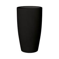 Maceta Alta Paquete De 2 Maceteros Altos Negros – Macetas Cuadradas De Plástico Cónicas For Interiores Y Exteriores – 22 Pulgadas De Alto – Moderno Acabado Ondulado Decorativo Para Interiores Exterior
