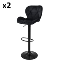 CLP 2er Set Barhocker Lentini Samt I Thekenhocker Höhenverstellbar I CLP 2er Set Barhocker Lentini Samt I Thekenhocker Höhenverstellbar I