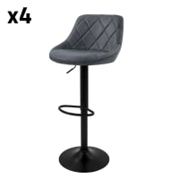 AINPECCA Set di 4 sgabelli da bar in velluto nero con gambe in metallo nero, sgabelli da cucina a isola, sedie alte per bancone isola, pub, bistrot
