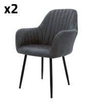 Set di 6 sedie da pranzo ergonomiche - Seduta in velluto nero - Gambe in metallo | Leroy Merlin