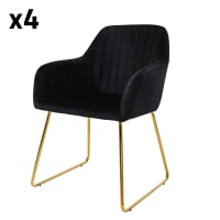 JINPALAY Set 4 Pezzi Sedie Sala da Pranzo in Velluto Sedie Cucina Imbottite Moderne con Gambe in