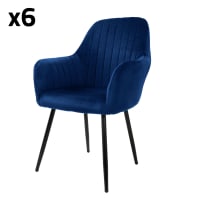 Set di 6 coprisedie in velluto elasticizzato blu lago con schienale curvo per sala da pranzo, coprisedie semi-rotonde, protezione per sedia da casa, decorazione per cucina, feste, confezione da 2