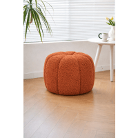 Pouf Rotondo In Tessuto Bouclé Bianco Beliani – 39x39x41 Cm, Poggiapiedi O Seduta Extra, Max 150 Kg