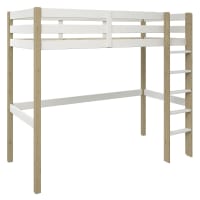 Lit Mezzanine En Pin Massif Fait Par Un Menuisier, Avec Matelas, Très Bon état