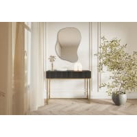 Coiffeuse suspendue avec tiroirs noir 110 cm Evo | Maisons du Monde