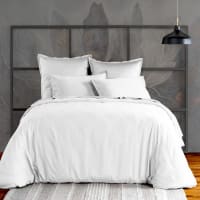 Lot de 2 taies d'oreiller coton bande satin RÊVE