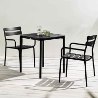 Set 3 Pezzi Tavolo Rotondo E 2 Sedie Da Cucina In Legno Di Gomma – Finitura Latticello E Ciliegia, Stile Mid-Century