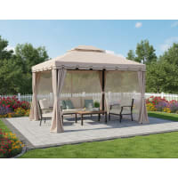 GOPLUS Gazebo Da Esterno 3 X 6 M, Tenda Da Sole Con Telaio In Acciaio Robusto Leggero E Facile Da Trasportare Riparo Per La Pioggia Per Patio Feste E Giardino Bianco 66765463