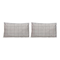 SOLEIL d'OCRE Lot de 2 Taies d'Oreiller Camille - Coton percale - 65 x 65 cm - Gris anthracite