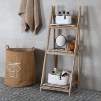 Bremermann Scaffale 2 In 1 Per Bagno, 2 Ripiani E 2 Portasciugamani, 56x43,5 Cm, Colore Grigio, In Acciaio - 3