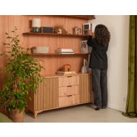 Table ovale collection MITCHEL en bois exotique de manguier brun foncé