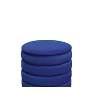 Set Di 2 Pouf Contenitore In Velluto | Portaoggetti E Seduta | Blu Petrolio E Navy Con Dettaglio Oro - 3