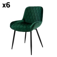 Set Di 6 Coprisedie In Velluto Blu Scuro Con Schienale Alato – Antiscivolo E Lavabili